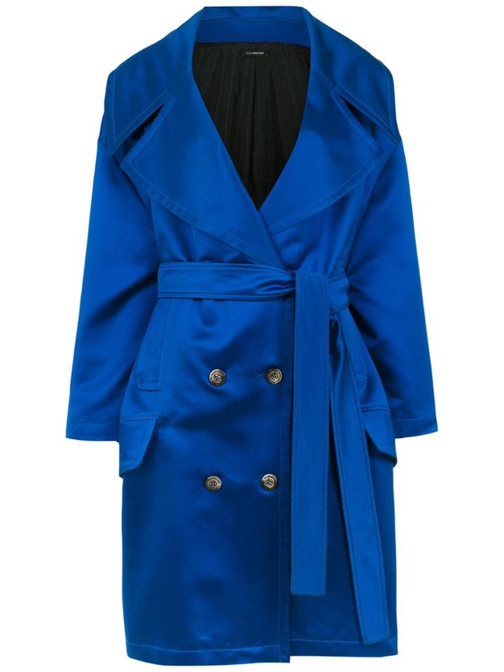 À La Garçonne Satin Oversized Coat - Blue