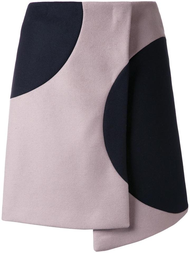 Msgm Asymmetric Wrap Skirt, Women's, Size: 40, Pink/purple, Polyamide/wool
