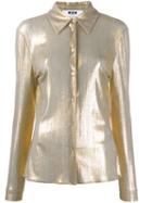 Msgm Metallic Sheen Shirt - Gold