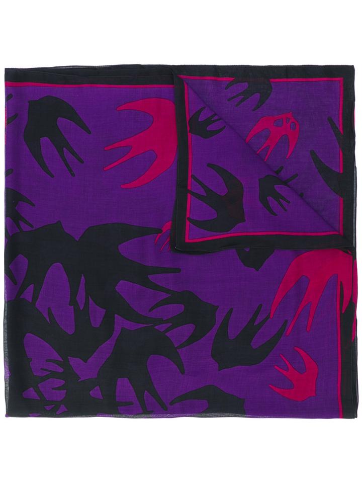 Mcq Alexander Mcqueen - Swallow Print Scarf - Unisex - Modal - One Size, Pink/purple, Modal