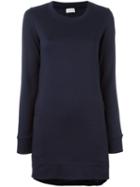 Moncler Contrast Back Sweatshirt Dress, Women's, Size: Large, Blue, Cotton/polyamide