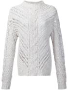 Adam Lippes Mock Neck Sweater, Women's, Size: Small, White, Wool