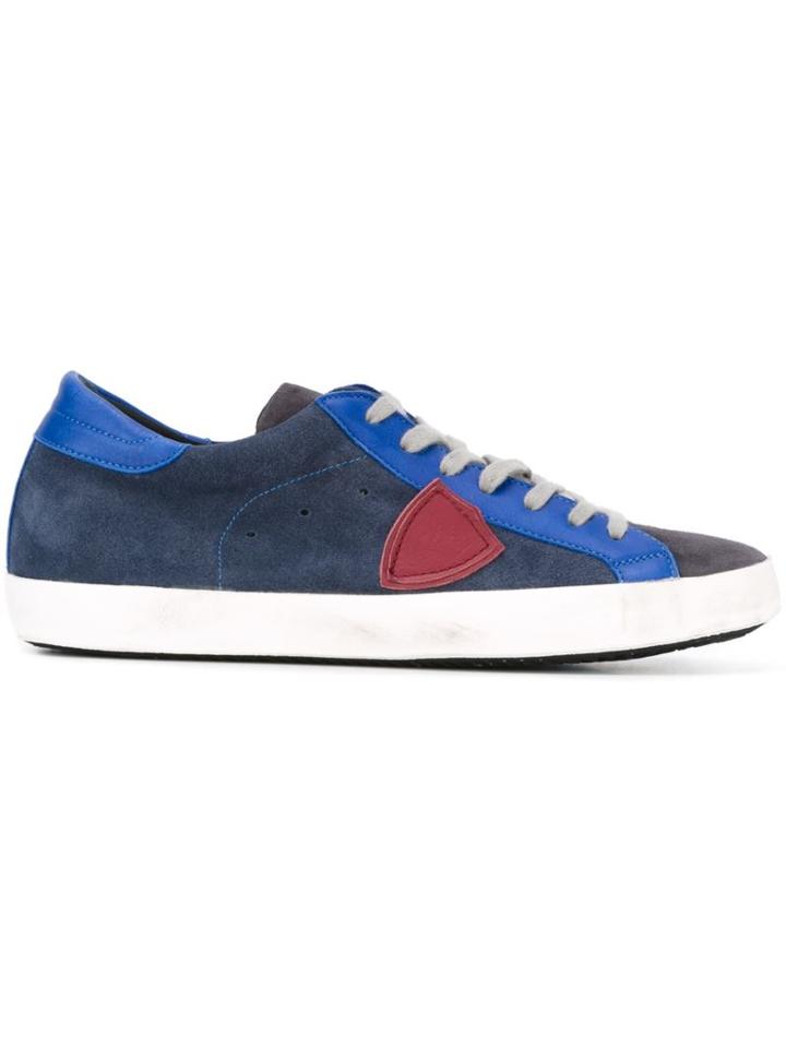 Philippe Model Classic Sneakers, Men's, Size: 42, Blue, Suede/leather/rubber/cotton