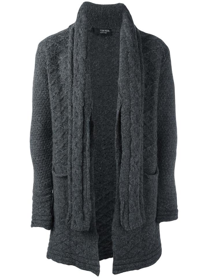 Tom Rebl Shawl Lapel Cardigan, Men's, Size: Small, Grey, Acrylic/wool/alpaca/polyamide