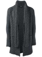 Tom Rebl Shawl Lapel Cardigan, Men's, Size: Small, Grey, Acrylic/wool/alpaca/polyamide