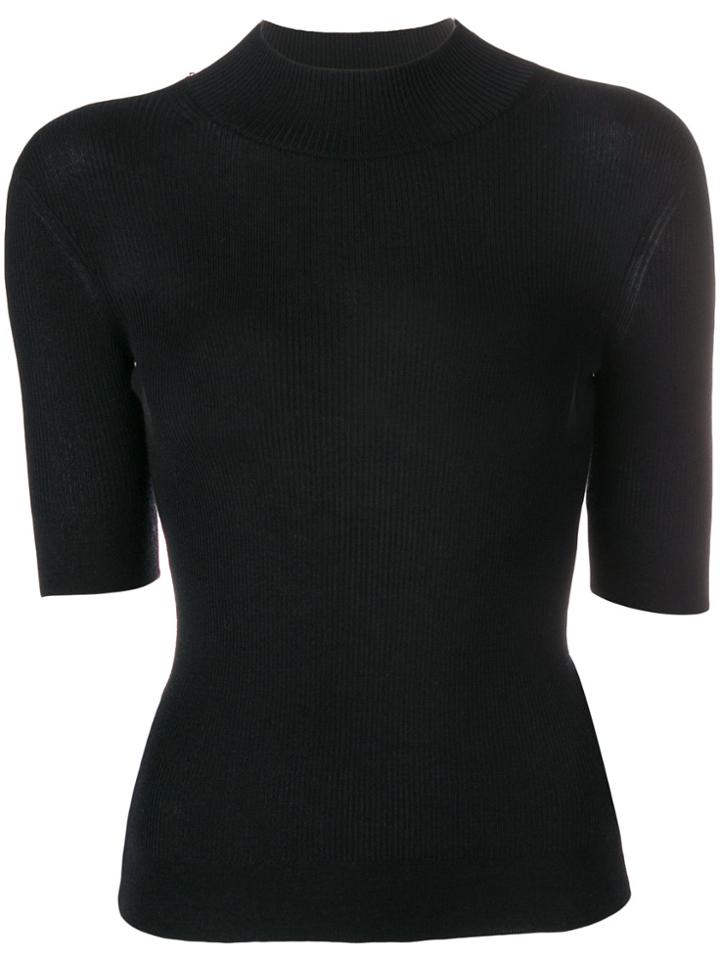 Red Valentino Ribbed Turtleneck Jumper - Black