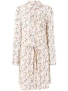 Essentiel Antwerp Floral Belted Shirt Dress - Pink & Purple