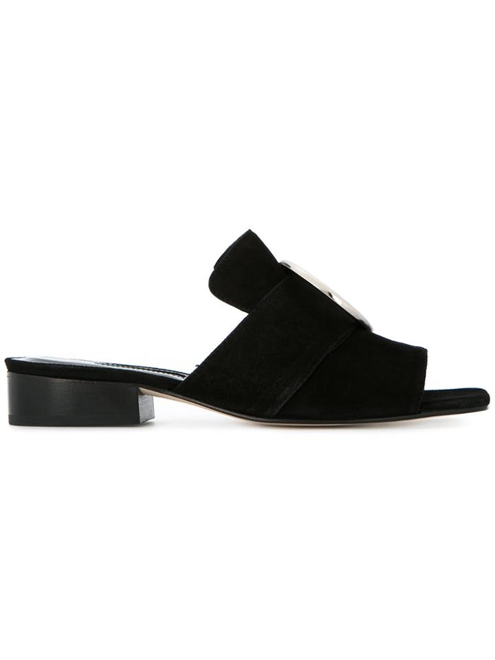 Dorateymur Silver Logo Buckle Mule - Black