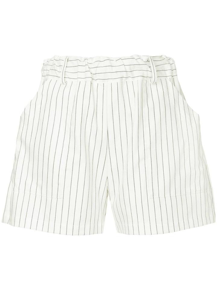 Matin Pinstripe Shorts - White