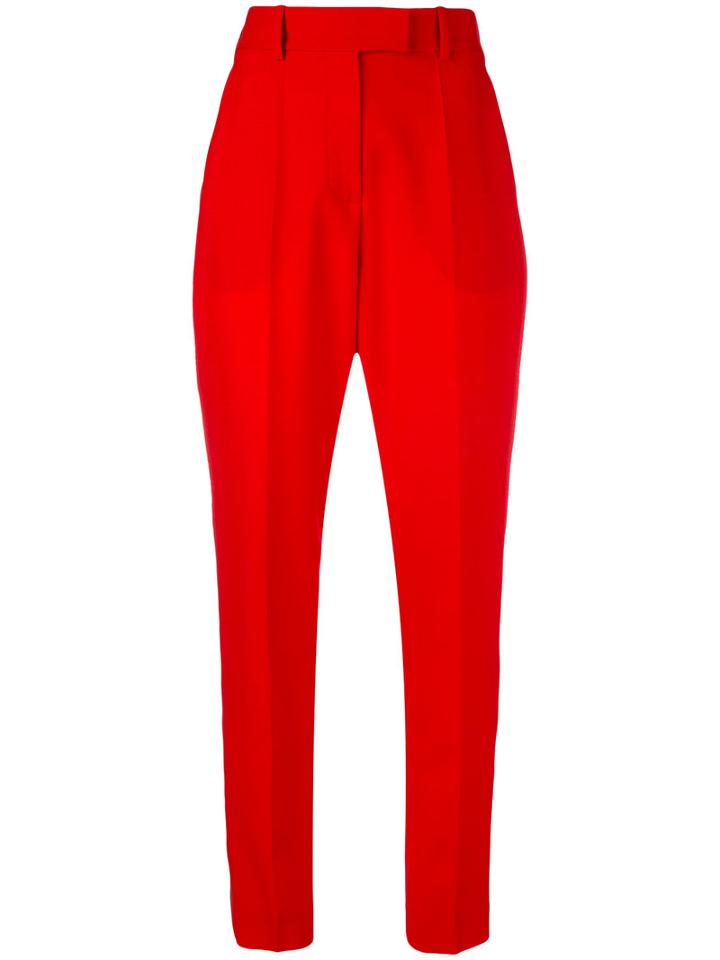 Racil - High Waisted Trailored Trousers - Women - Polyester/triacetate/viscose/wool - 38, Red, Polyester/triacetate/viscose/wool