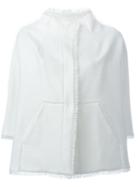 Gianluca Capannolo Front Pocket Frayed Jacket, Women's, Size: 42, White, Polyester/cotton/nylon