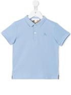Burberry Kids Check Detail Polo Shirt, Boy's, Size: 10 Yrs, Blue