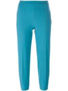 Piazza Sempione Cropped Trousers, Women's, Size: 40, Blue, Cotton/spandex/elastane
