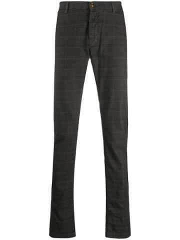 Trussardi Jeans Checked Slim-fit Trousers - Brown
