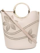 Tosca Blu Perforated Bucket Tote - Nude & Neutrals