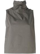 Rick Owens Drkshdw - Roll Neck Top - Women - Cotton - M, Grey, Cotton