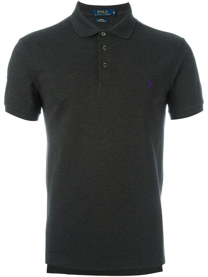 Polo Ralph Lauren Logo Embroidered Polo Shirt, Men's, Size: Small, Grey, Cotton/spandex/elastane