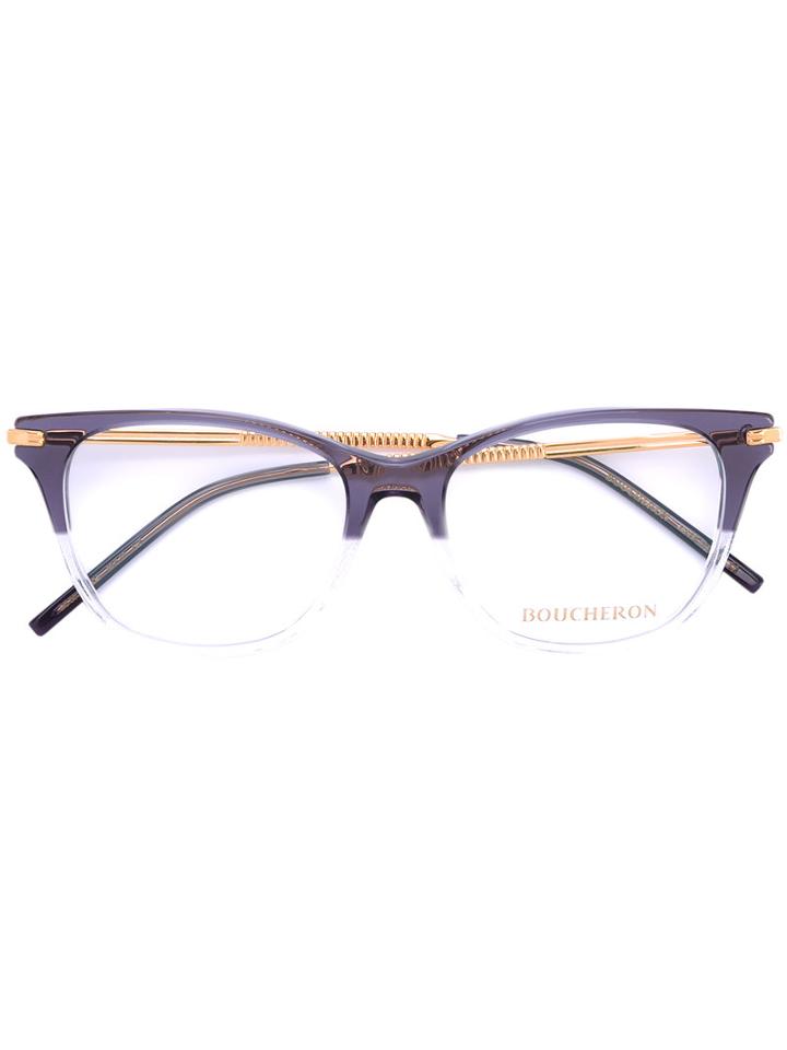 Rectangle Frame Glasses - Women - Acetate/metal - 52, Grey, Acetate/metal, Boucheron