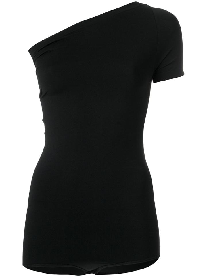 Helmut Lang One Shoulder Fitted Top - Black