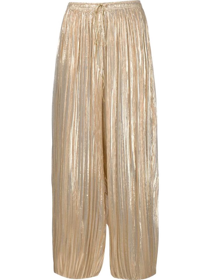 Adam Lippes Pleated Trousers, Women's, Size: Small, Grey, Silk