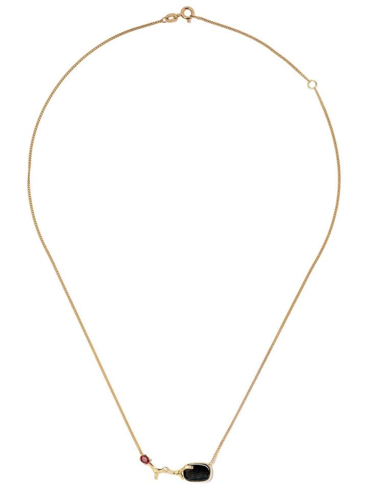 Wouters & Hendrix Gold 18kt Yellow Gold Blue Tiger Eye & Garnet