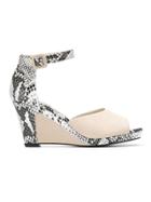 Mara Mac Snakeskin Effect Platform Sandals - Nude & Neutrals