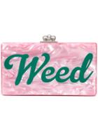Edie Parker - Jean Weed Clutch - Women - Acrylic - One Size, Pink/purple, Acrylic