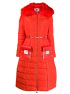 Elisabetta Franchi Belted Padded Coat - Orange