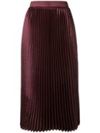 Goen.j Pleated Midi Skirt - Red