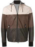 Ermenegildo Zegna Hooded Leather Jacket - Brown