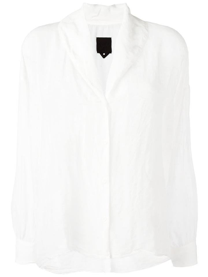Rta Shawl Lapel Shirt, Women's, Size: Small, White, Silk