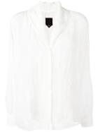 Rta Shawl Lapel Shirt, Women's, Size: Small, White, Silk
