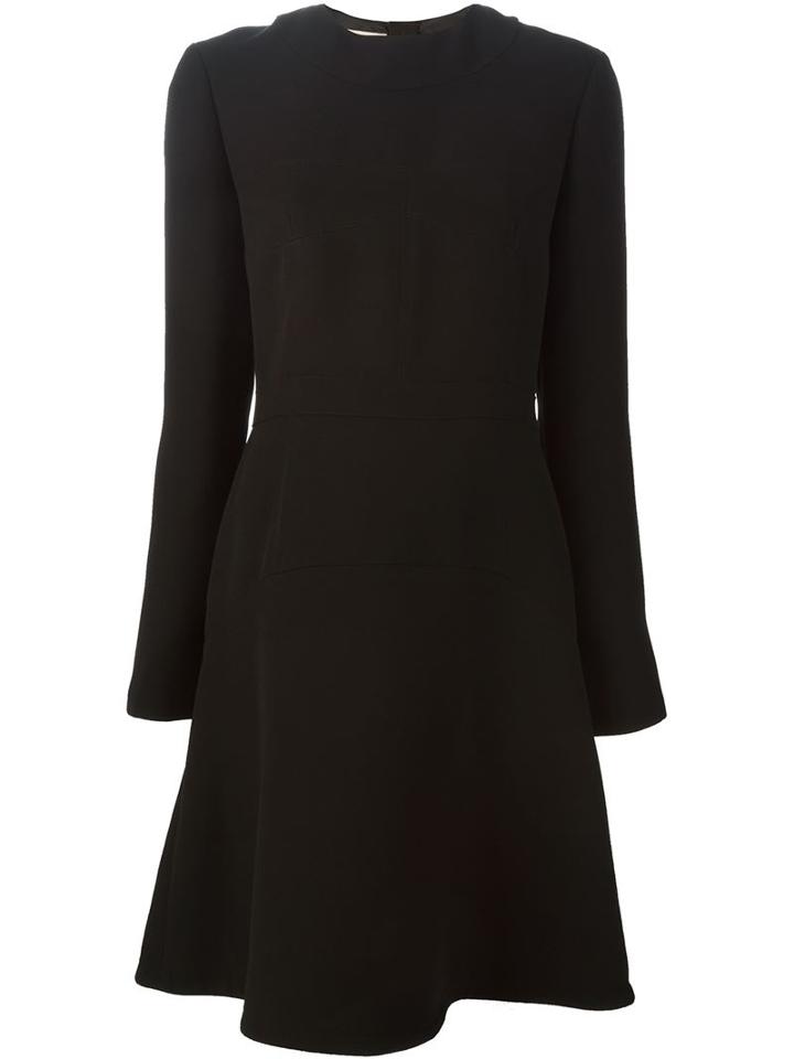 Marni Rear Zip Dress, Women's, Size: 42, Black, Silk/polyester/triacetate
