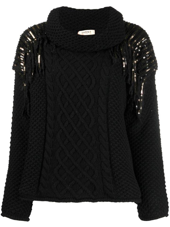 Twin-set Beaded Jumper - Black
