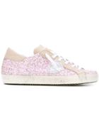 Philippe Model Glitter Sneakers, Women's, Size: 39, Pink/purple, Cotton/leather/rubber/pvc