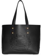 Burberry Small Embossed Crest Leather Tote - Black