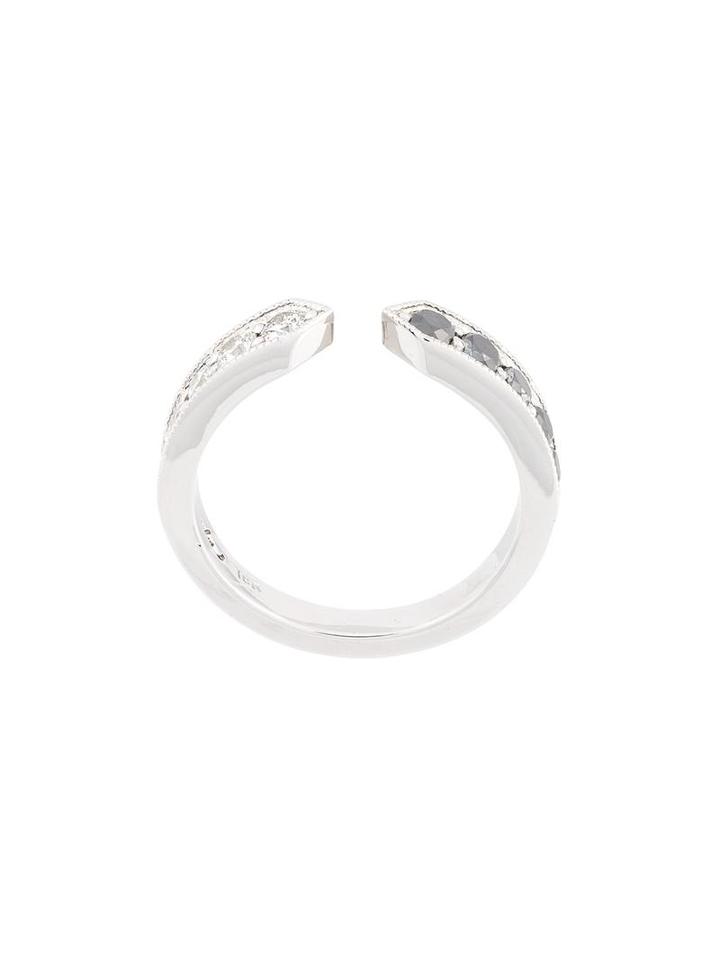 Lizzie Mandler Fine Jewelry 18k Gold 'chevron' Diamond Pave Ring, Women's, Size: 4, Metallic