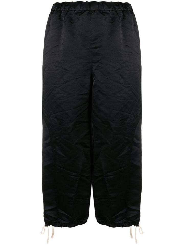 Comme Des Garçons Girl Wrinkled Knee-length Shorts - Black