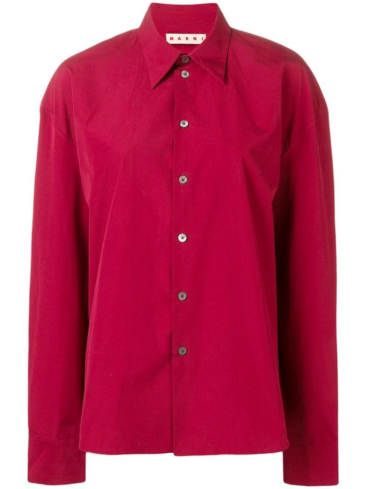 Marni Poplin Long Sleeve Shirt - Red