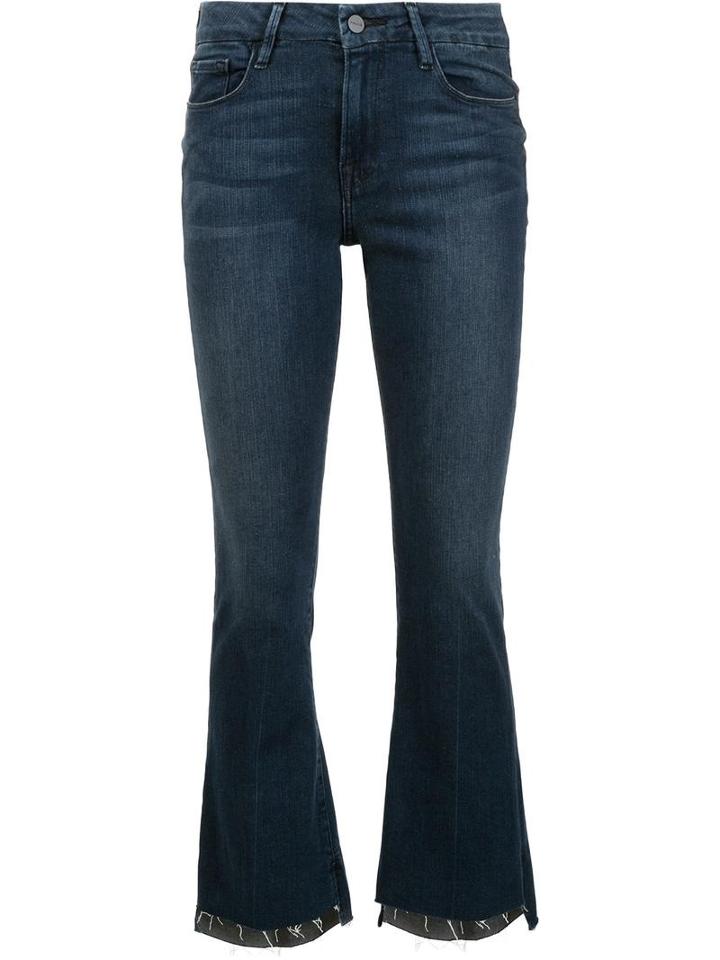Frame Denim Cropped Jeans, Women's, Size: 28, Blue, Cotton/elastodiene/polyester