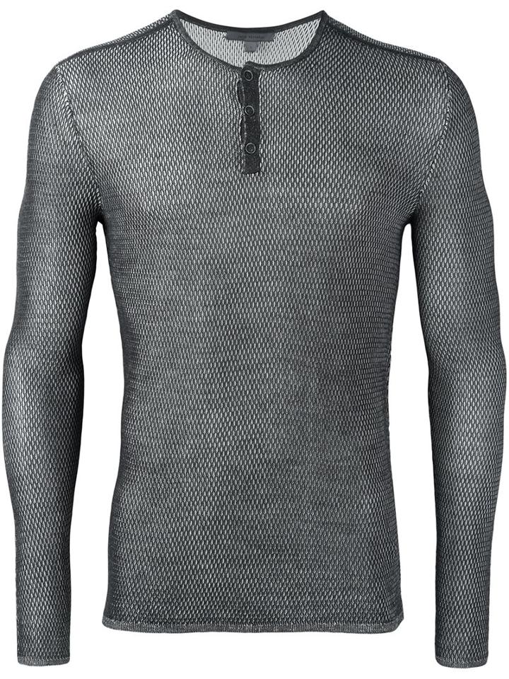 John Varvatos Fine-knit T-shirt, Men's, Size: Small, Black, Silk/cotton