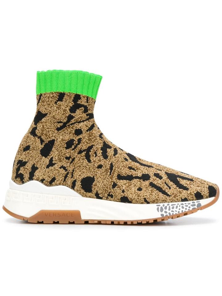 Versace Printed Sock Sneakers - Brown