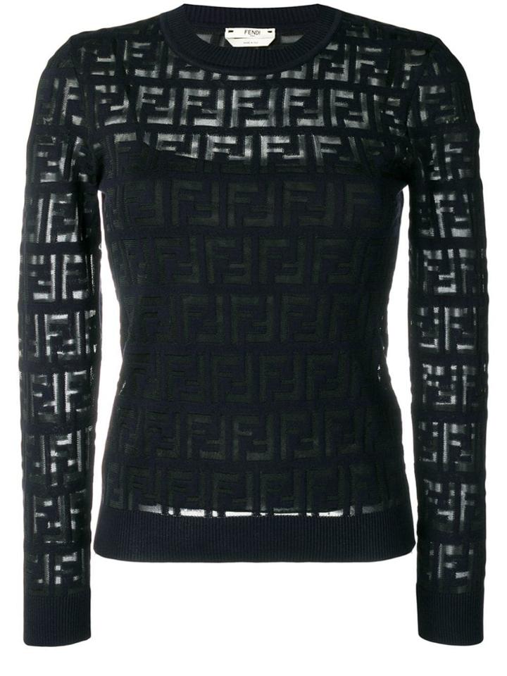 Fendi Sheer Logo Sweatshirt - Blue