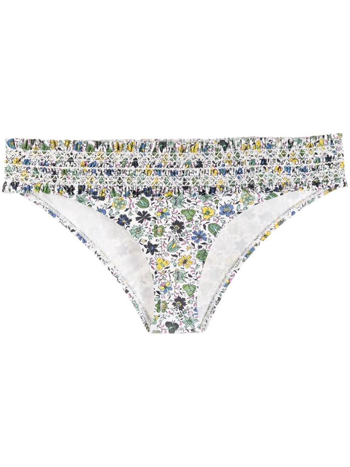 Tory Burch Floral Print Bikini Bottoms - White