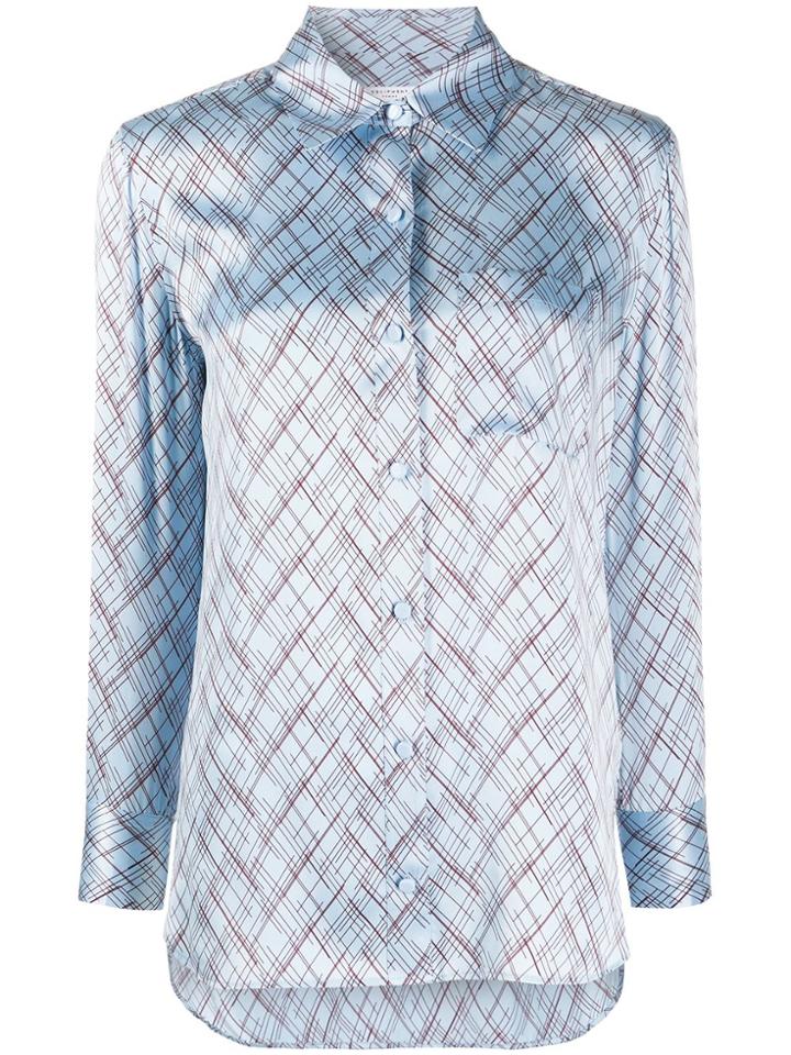 Equipment Scratch Print Shirt - Blue