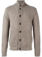 Ermenegildo Zegna Button Up Cardigan, Men's, Size: 50, Nude/neutrals, Leather/yak