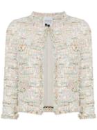 Edward Achour Paris Frayed Edges Tweed Jacket - Multicolour