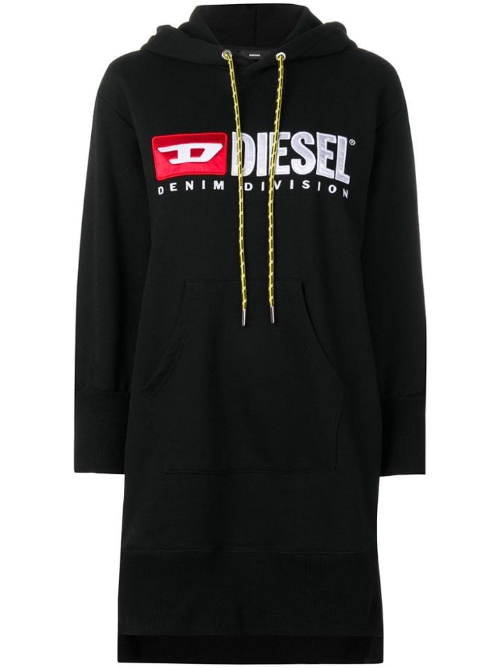 Diesel Logo Hoodie Dress - Black