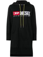 Diesel Logo Hoodie Dress - Black