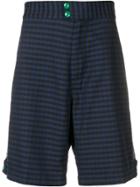 Marni Patchwork Check Shorts - Blue